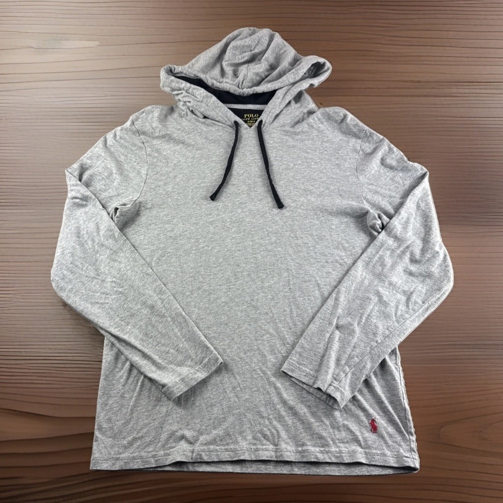 Polo Ralph Lauren Pullover Hoodie Mens S Gray Supreme Comfort Sweatshirt Sweater